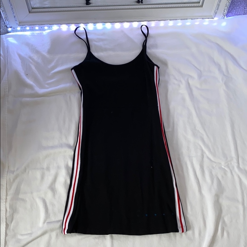 Tight Black Dress With Stripes